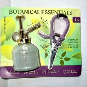 Modern Sprout Botanical Essentials Glass Mister and Pruning Shears Set